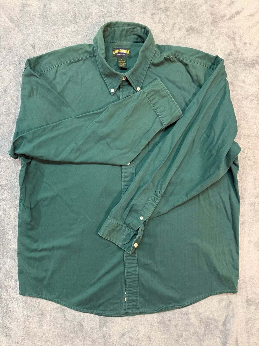 Cambridge Classics Vintage Green Cotton Long Sleeve Button Down Shirt XL